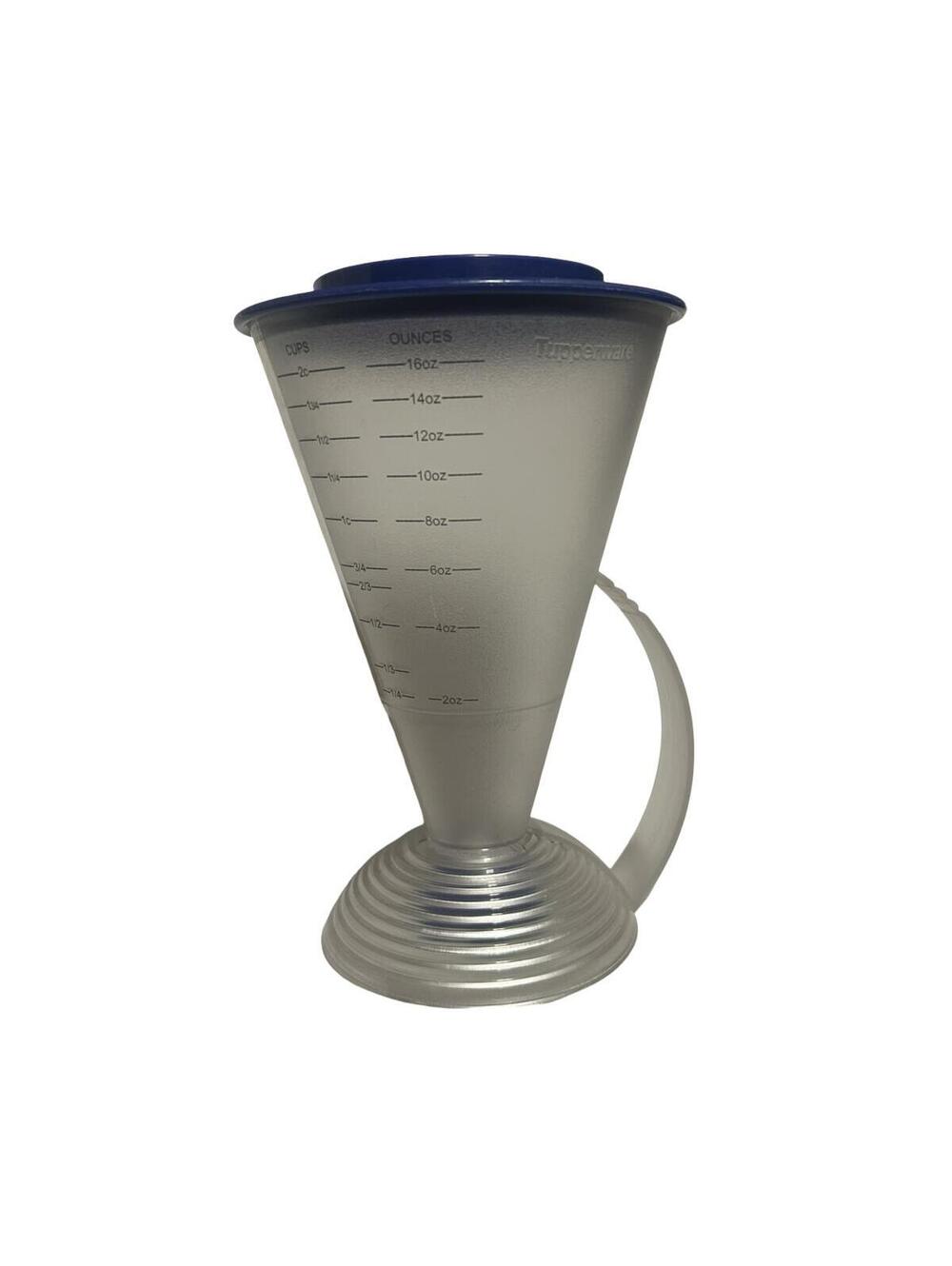 Vintage Tupperware Batter Dispenser Measuring Mixer‎ 2 Cup 16 Oz Blue